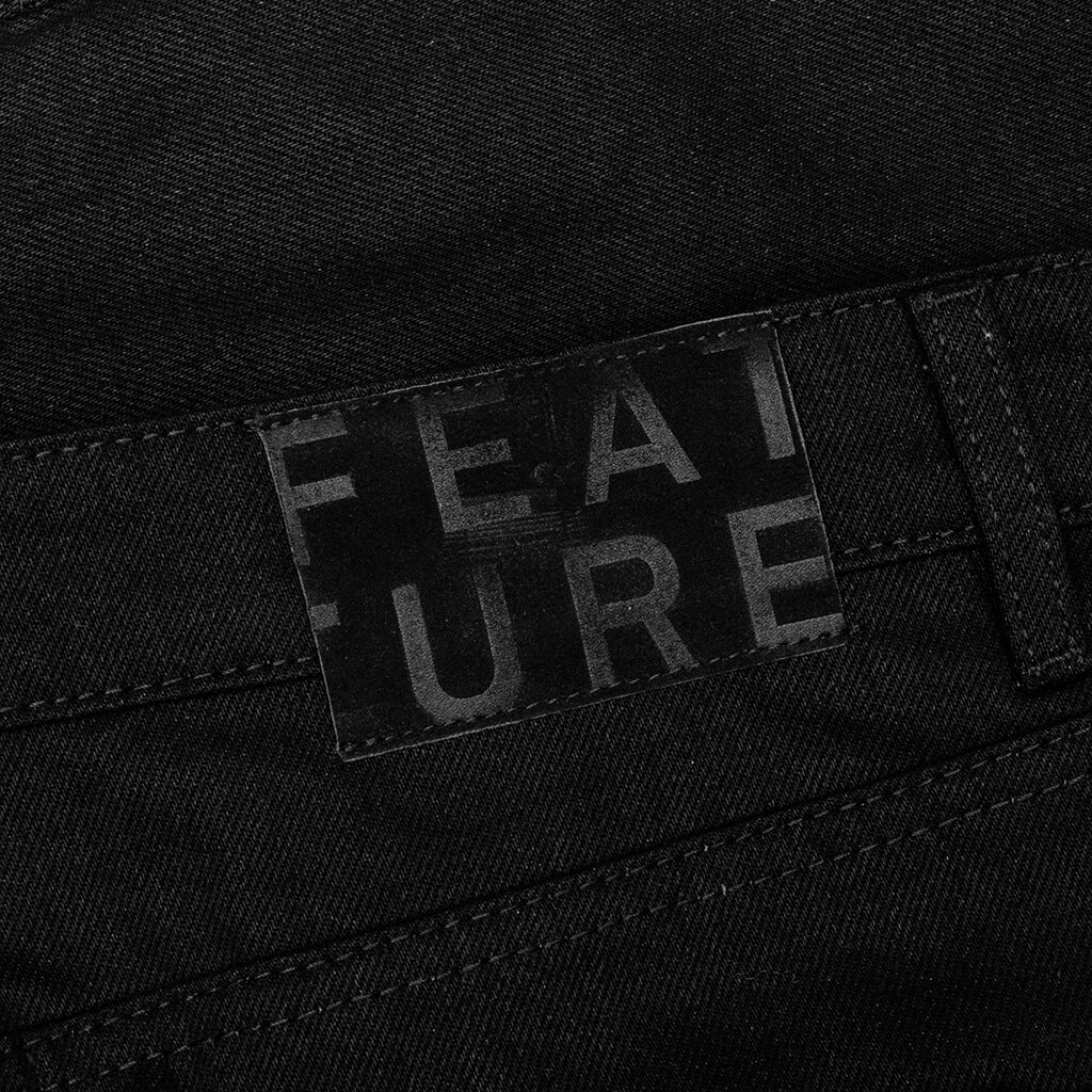 Berry Wide Denim Short - Jet Black