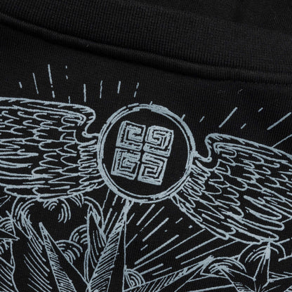 Tarot Print Boxy Fit Long Sleeve T-Shirt - Black