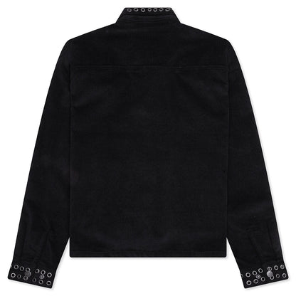 Brushed 1/4 Zip Jacket - Black