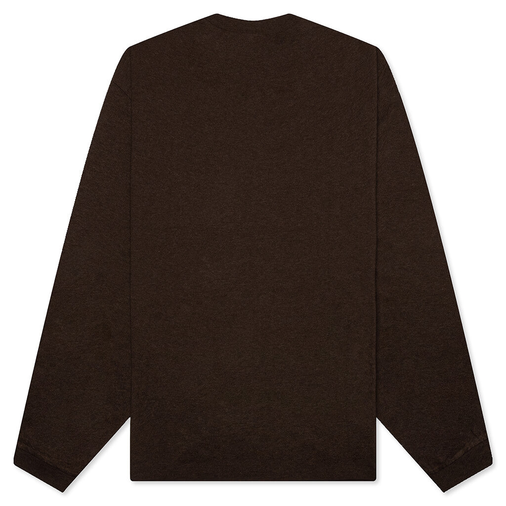 Essentials L/S Tee - Heather Wood