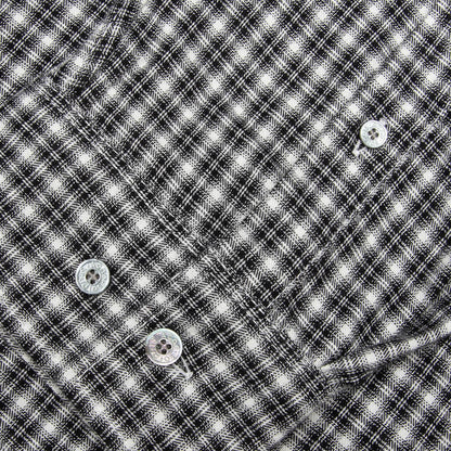 Flannel Button-Up Shirt - Black/White