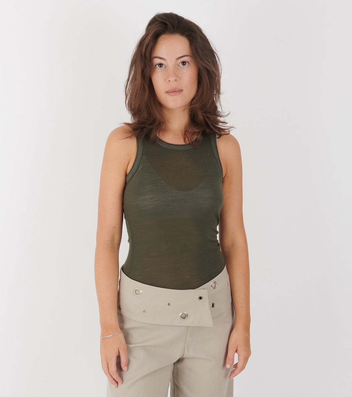 Milo Top Grey/Green Melange