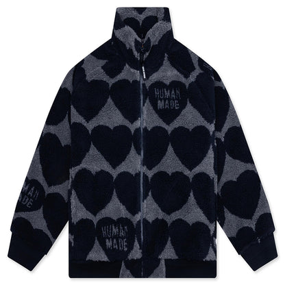 Heart Fleece Jacket - Navy