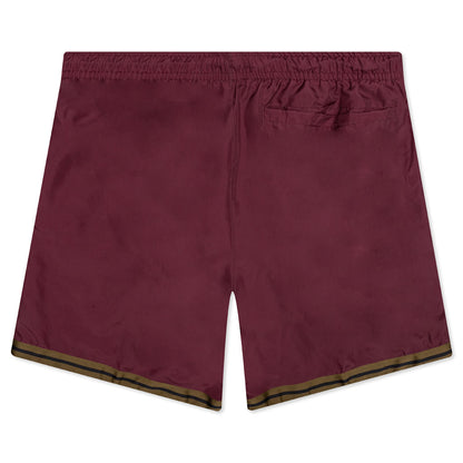 Essentails Woven Shorts - Cherrywood Red/White