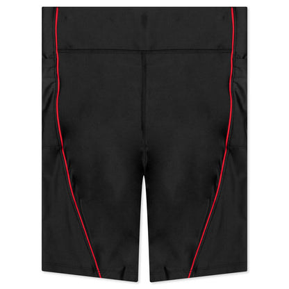 Essential Women's Mid-Rise Bike Shorts - Black/Black/University Red