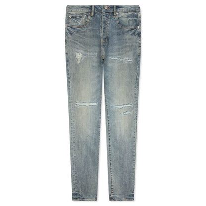 P001 Vintage Repair Denim Pants - Light Indigo