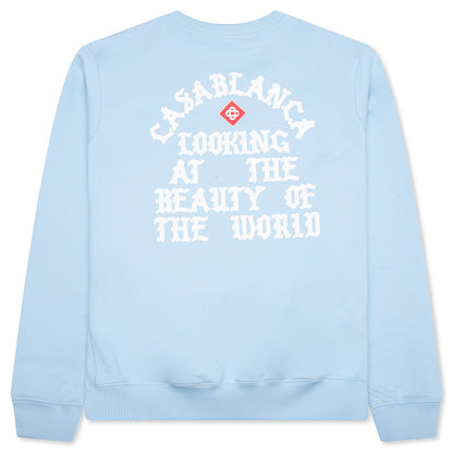Looking at the Beauty of the World Sweatshirt - Pale Blue