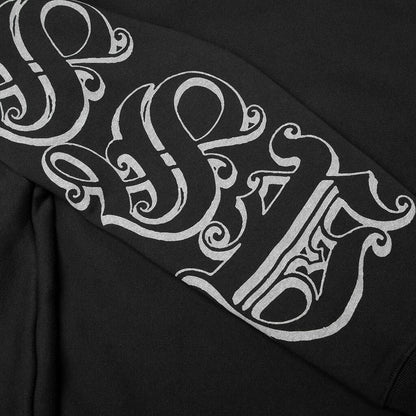 Motif Print Hoodie - Black