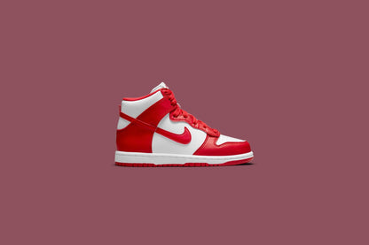 Dunk High (PS) - White/University Red