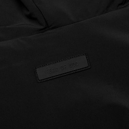 Nylon Fleece Hooded Sweater - Jet Black