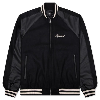 Raglan Varsity Jacket - Black