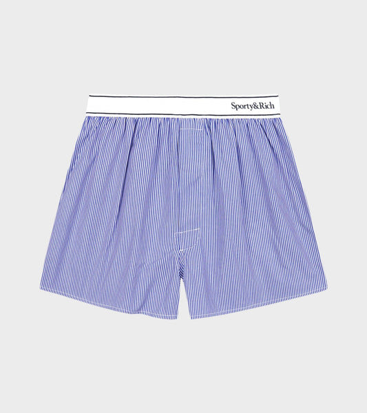 Serif Logo Boxer Blue Striped