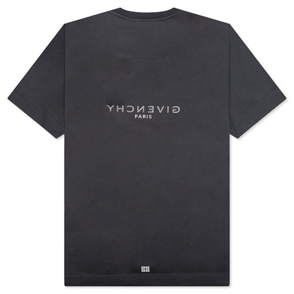 Slim Fit Reverse Print T-Shirt - Charcoal