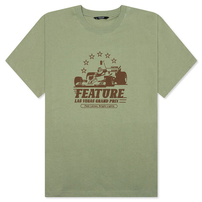 Vegas Racer Comic Tee - Oil Green - DNML