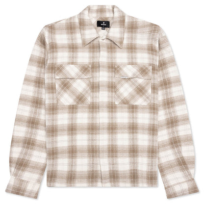 Waffle Flannel Shirt - Mid Brown