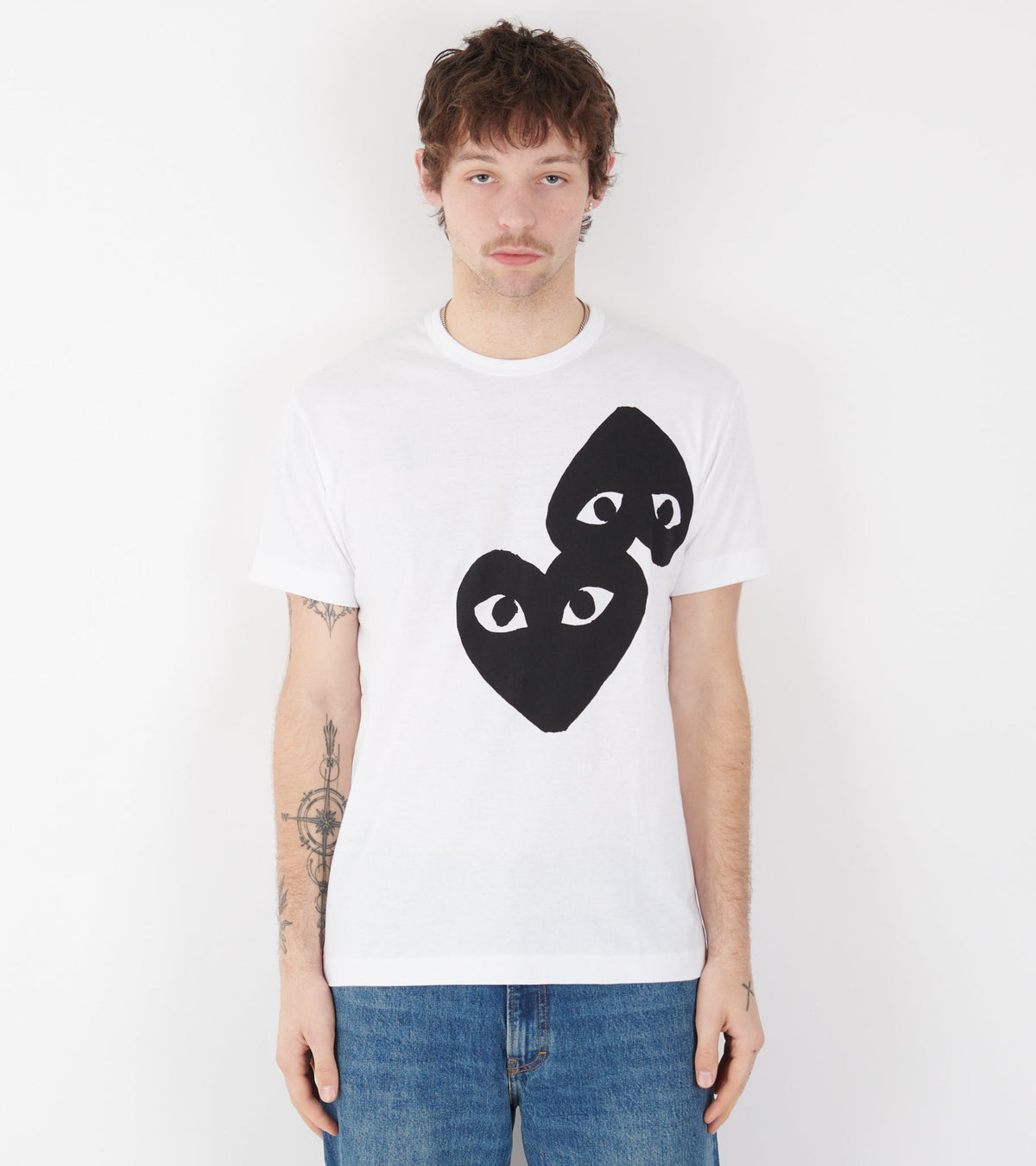 U Two Big Black Hearts T-shirt White
