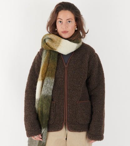 Zip Cardigan Dark Brown