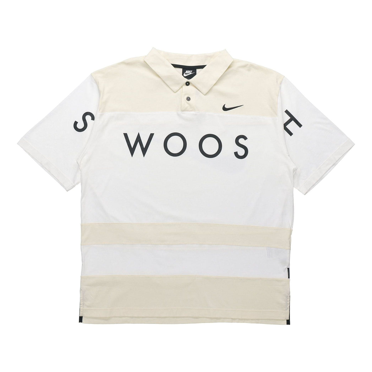 Nike Sportswear Swoosh Logo Printing Contrasting Colors Loose Polo Shirt White DJ5370-110
