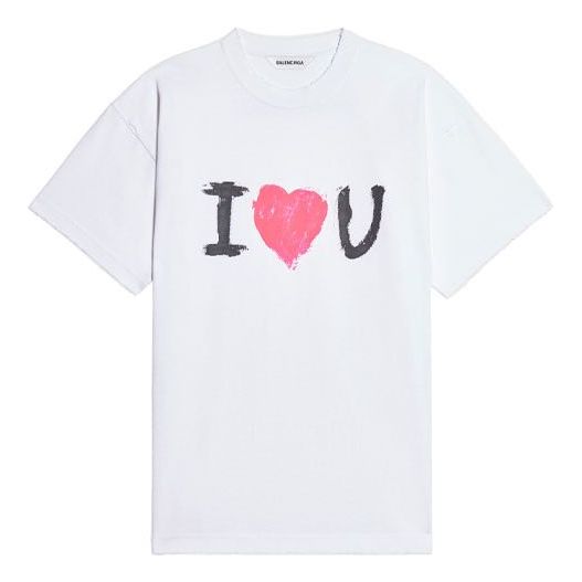 Balenciaga Printing Short Sleeve White 612965TJVL59040