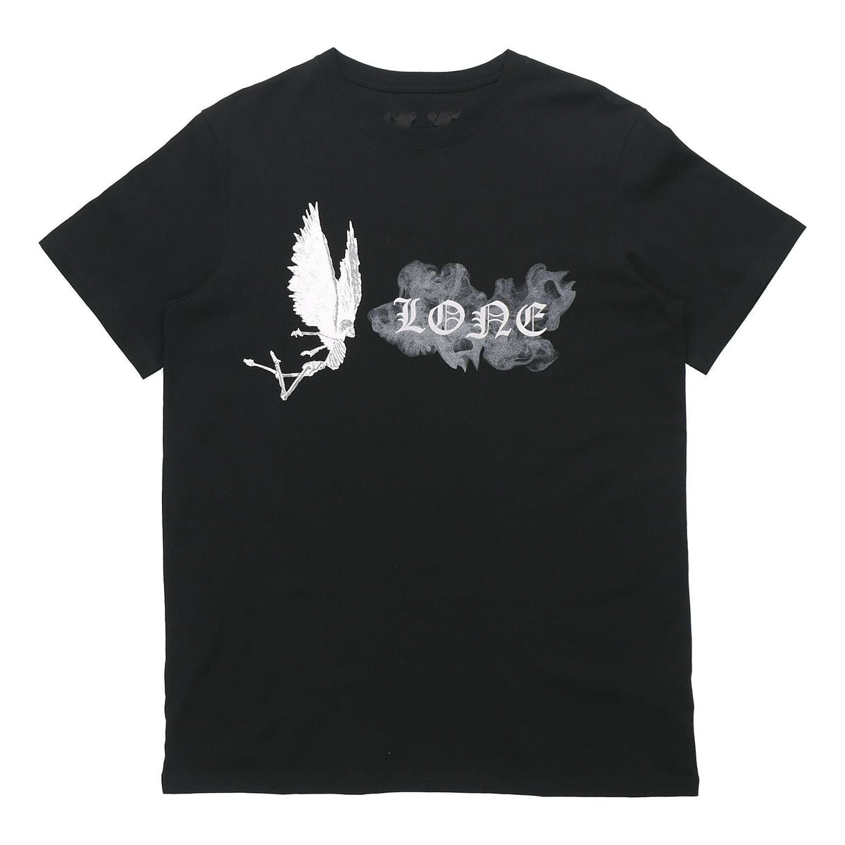 VLONE Smoke Demon Angel Pattern Alphabet Logo Short Sleeve Couple Style Black VLTE2001BK