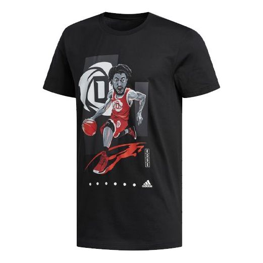 adidas ROSE GU TEE Basketball Sports Short Sleeve Black FM4773