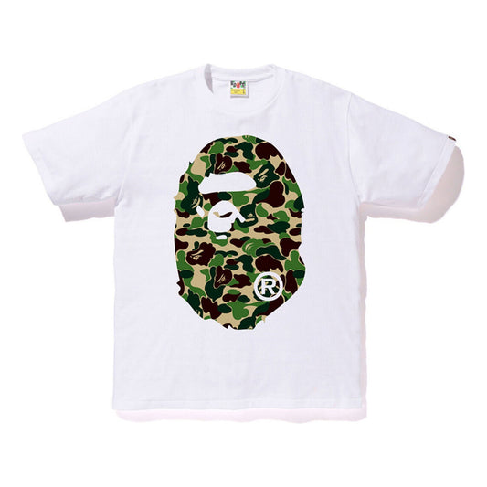 BAPE ABC Big Ape Head Tee White/Green Yellow Green Camouflage Short Sleeve Unisex White BAPE-SS18-047