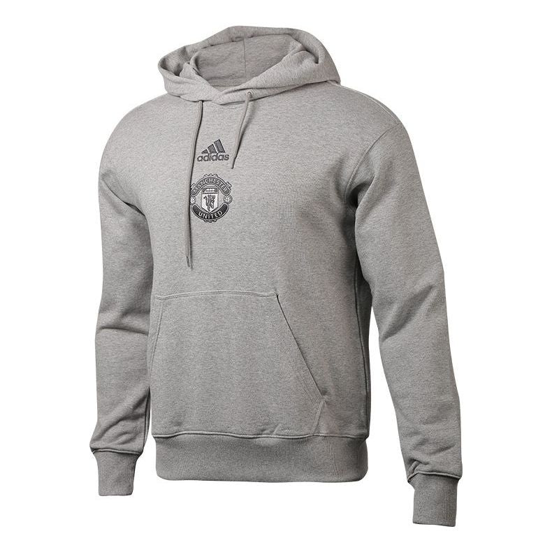adidas 20-21 Season Manchester United Soccer/Football Training Athleisure Casual Sports hooded Pullover Gray FR3869