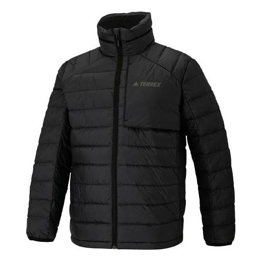 Men's adidas Tx Lt Gdwn Jkt Solid Color Stay Warm Sports Down Jacket Black HE3686