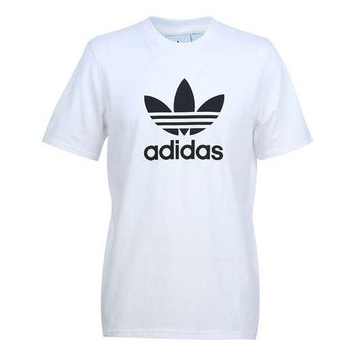 adidas originals Alphabet Printing Casual Breathable Sports Short Sleeve White CW0710