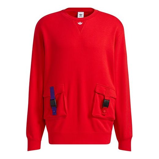 adidas originals Cny Crew Series Cargo Pocket Round Neck Pullover Red GR0219