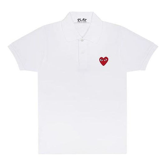 COMME des GARCONS PLAY Polo Red Emblem 'White' AZ-T006-051-5