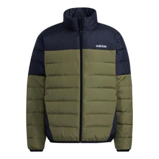 Men's adidas neo Alphabet Large Logo Sports Stay Warm Dark Olive Green Down Jacket H45233