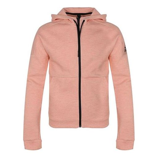 adidas Id Stadium Fz logo Casual Sports Knit Hooded Jacket Pink EB7606
