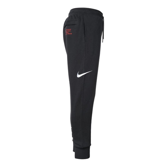 Nike Mens Swoosh Embroidered Double- Hook Casual Sports Pants Black DB4956-010