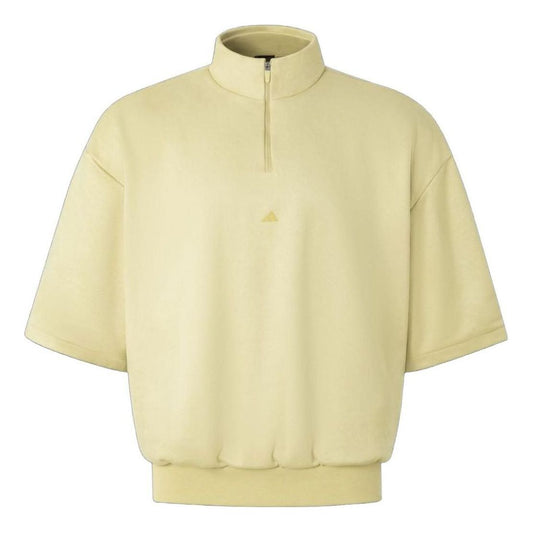 adidas Basketball Sueded 3/4 Half-Zip Sweatshirt 'Halo Gold' IN7713