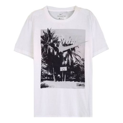Nike Stadium Printing Round Neck Short Sleeve White CD1295-100