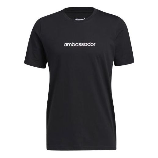 adidas Adcrs Grph T Alphabet Printing Round Neck Sports Short Sleeve Black GM1209