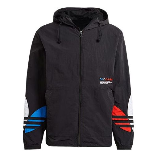 adidas originals MENS Tricol Windbreaker Sports Jacket Black GN3559