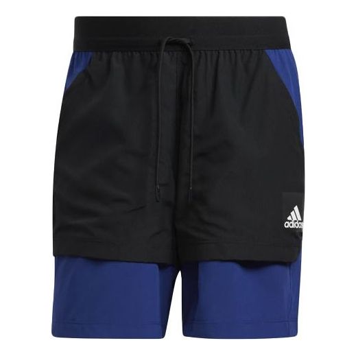 adidas Colorblock Gym Sports Shorts Blue H33615