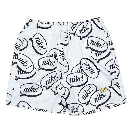 Nike As Men's Nike Sportswear Airmoji Short Sneeze Full Print Logo Sport TrainingShorts Men's White DA8785-100