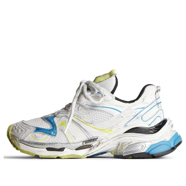 Balenciaga Runner 2.0 Sneakers 'White Yellow and Blue Mesh and Polyurethane' 779066W3RXP9074