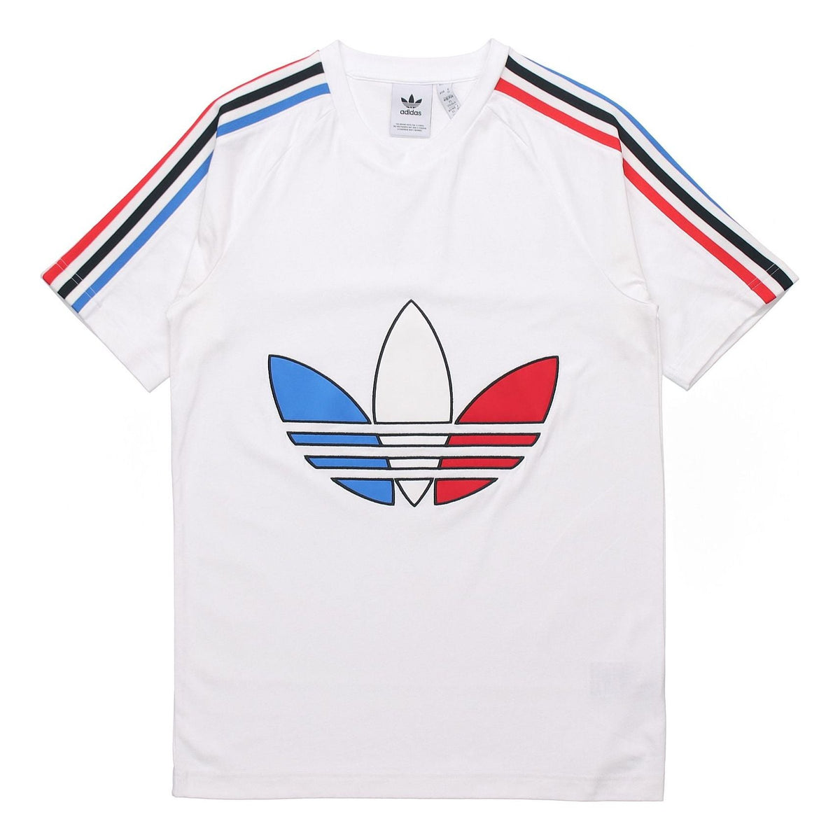 adidas originals MENS Tricol Logo Printed Crew Neck Short Sleeve White GQ8921