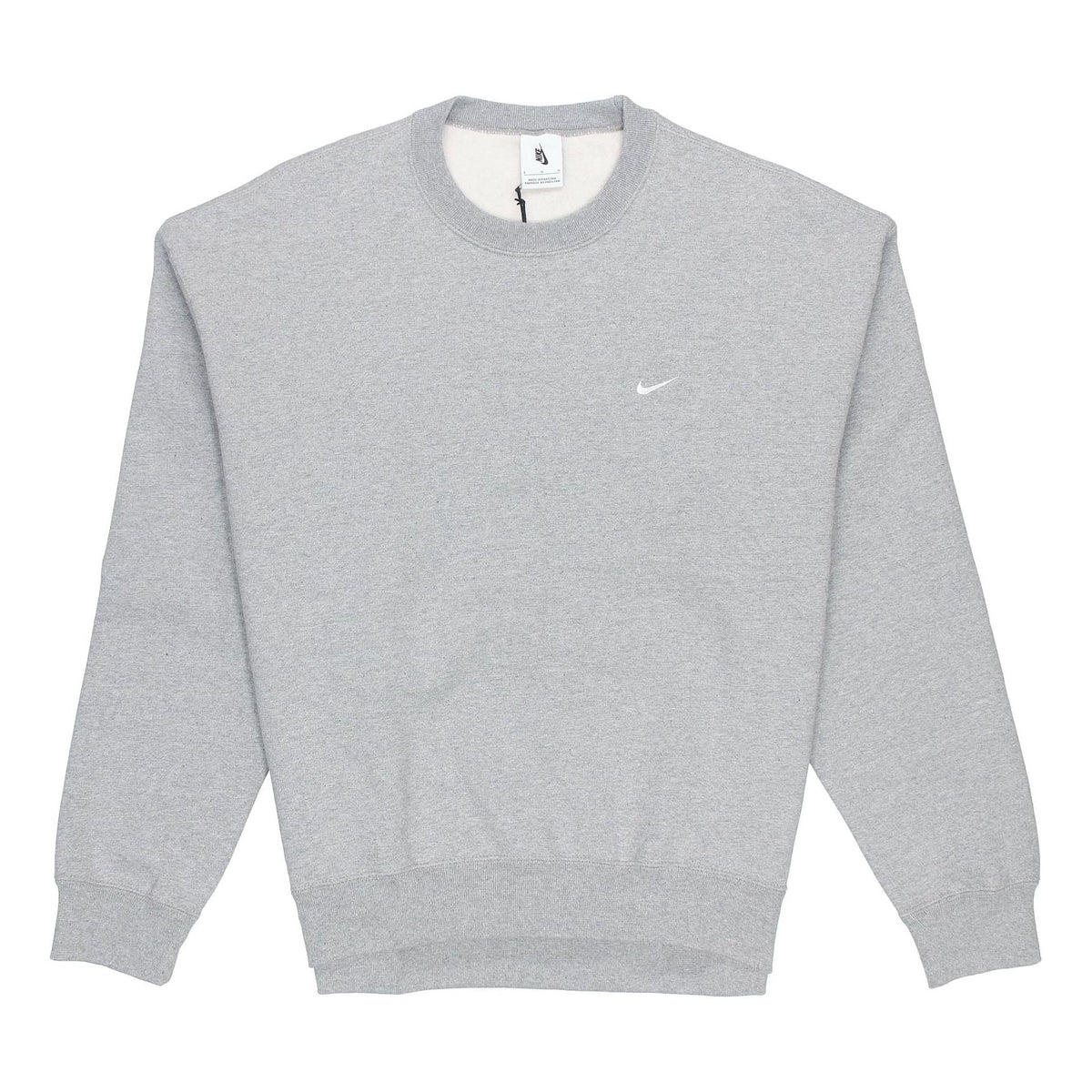 Nike Lab Fleece Crew Solid Color Plush Stay Warm Sports Round Neck Pullover Gray Dark gray DA0318-063