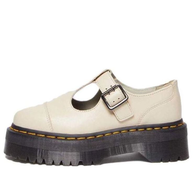 (WMNS) Dr. Martens Bethan Pisa Leather Platform Mary Jane 'Parchment Beige' 30617292