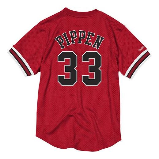 Mitchell & Ness Mesh Retro Round Neck Athleisure Tee 'Red Black' NNMPSC19040-CBUSCAR96SPI