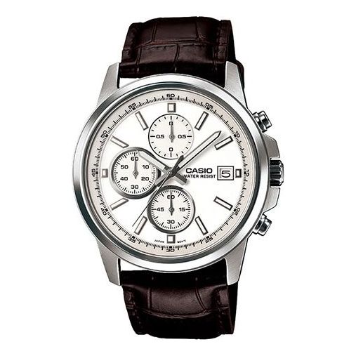 CASIO Edifice Waterproof Men Black/Silver Mens Brown Analog MTH-5001L-7APF