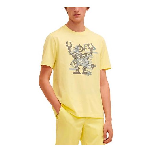 HERMES SS21 Hello Mr Farrier T-Shirt 'Yellow' H157860HA2Q