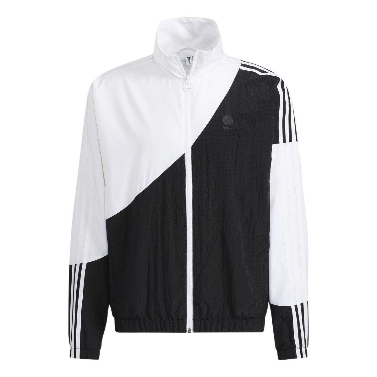 adidas neo Colorblock Stand Collar Long Sleeves Zipper Jacket Black HC9680