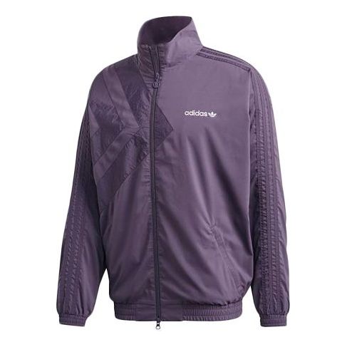 adidas originals logo Printing Stand Collar Sports Jacket Purple GL6157