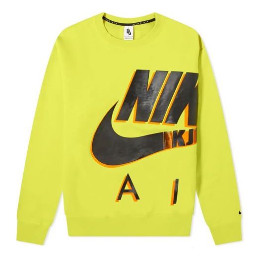 Nike Air x Kim Jones Crossover Logo Printing Fleece Round Neck Fluorescent Green DD0692-344